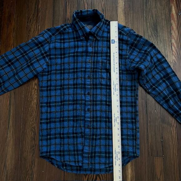 Pendleton Fireside 100% Wool Shirt Mens M Blue Tartan Plaid Button Down - Picture 6 of 9